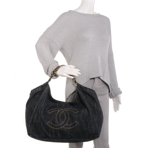 CHANEL Denim Coco Cabas Tote 64055 .